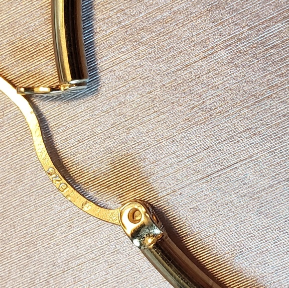 Sterling Silver Gold Tone "Hope" Hoop Earrings - Picture 3 of 7
